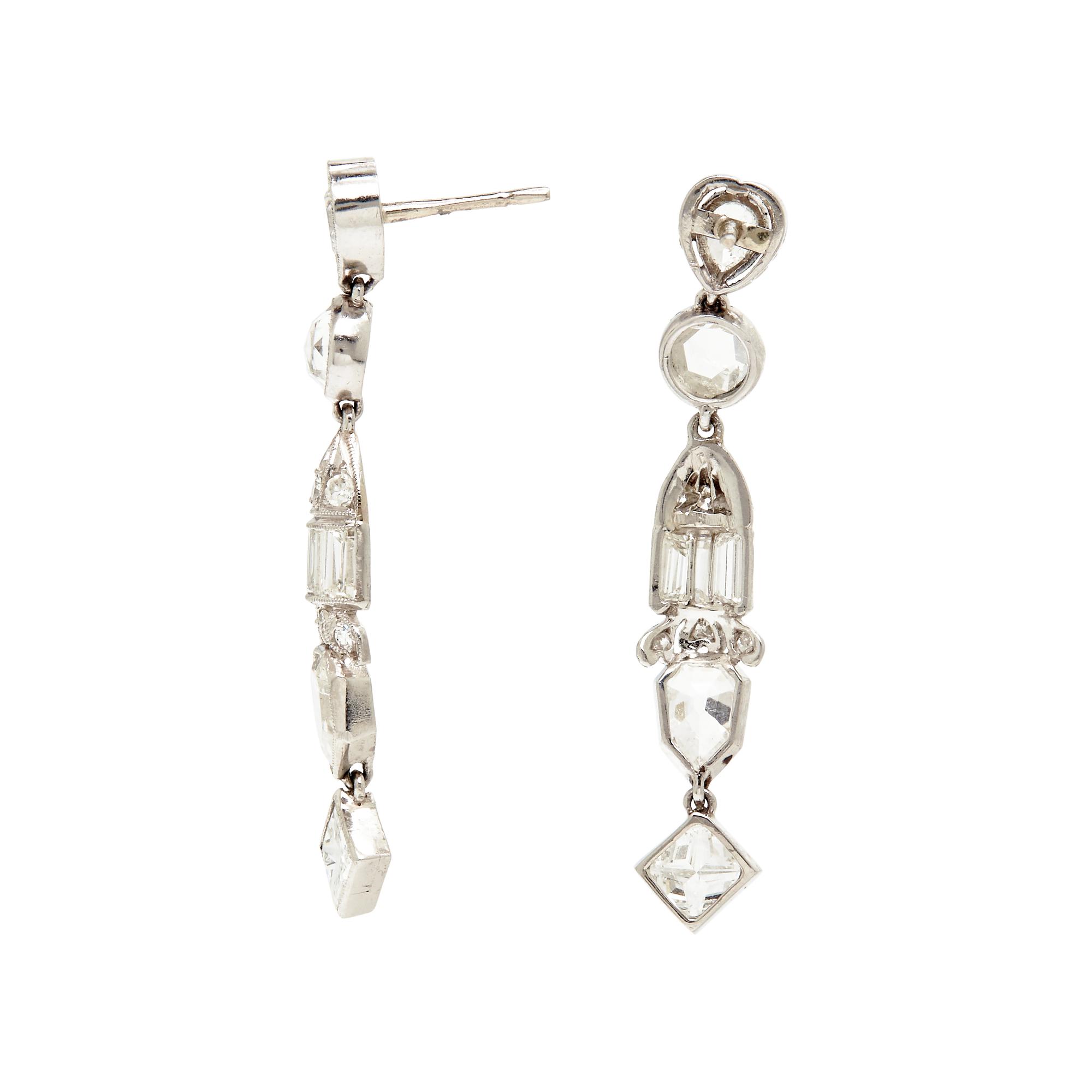 PLATINUM AND DIAMOND EARRINGS
