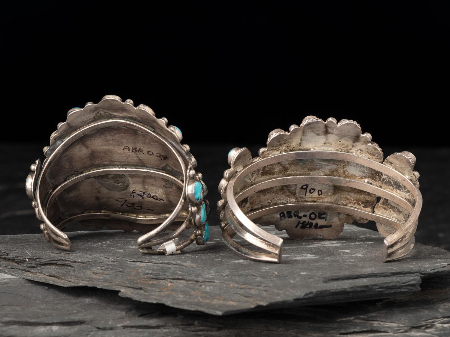 Navajo Silver and Turquoise Cluster Cuff Bracelet