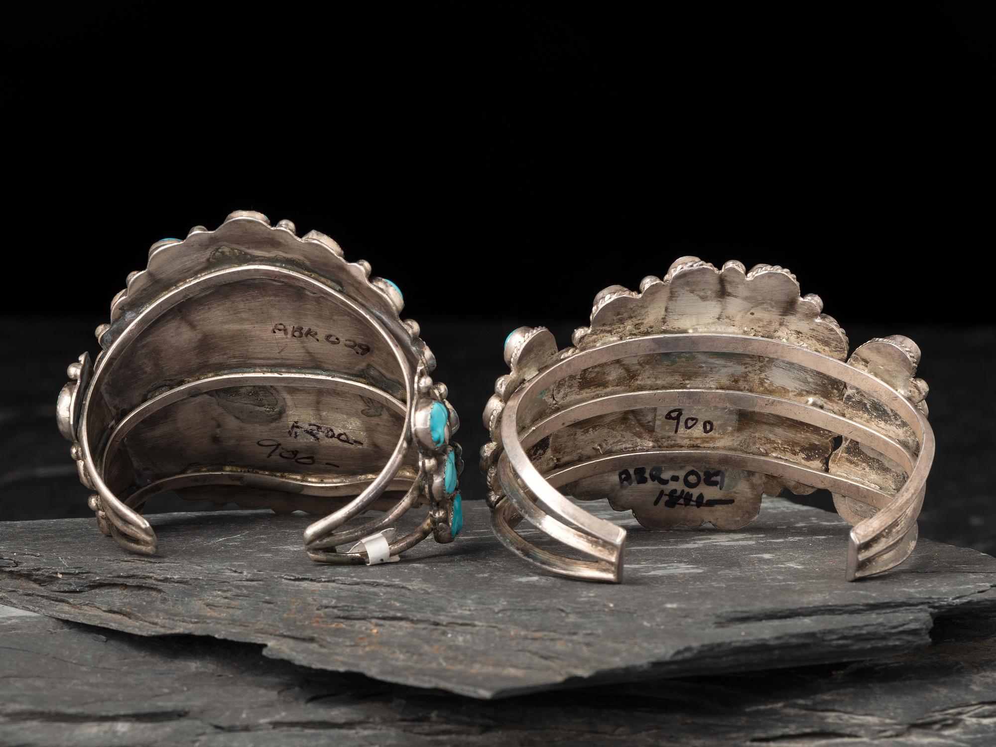 Navajo Silver and Turquoise Cluster Cuff Bracelet