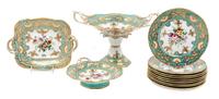 An English Porcelain Dessert Service Height of centerpiece bowl 9 1/4 inches. — 19TH CENTURY