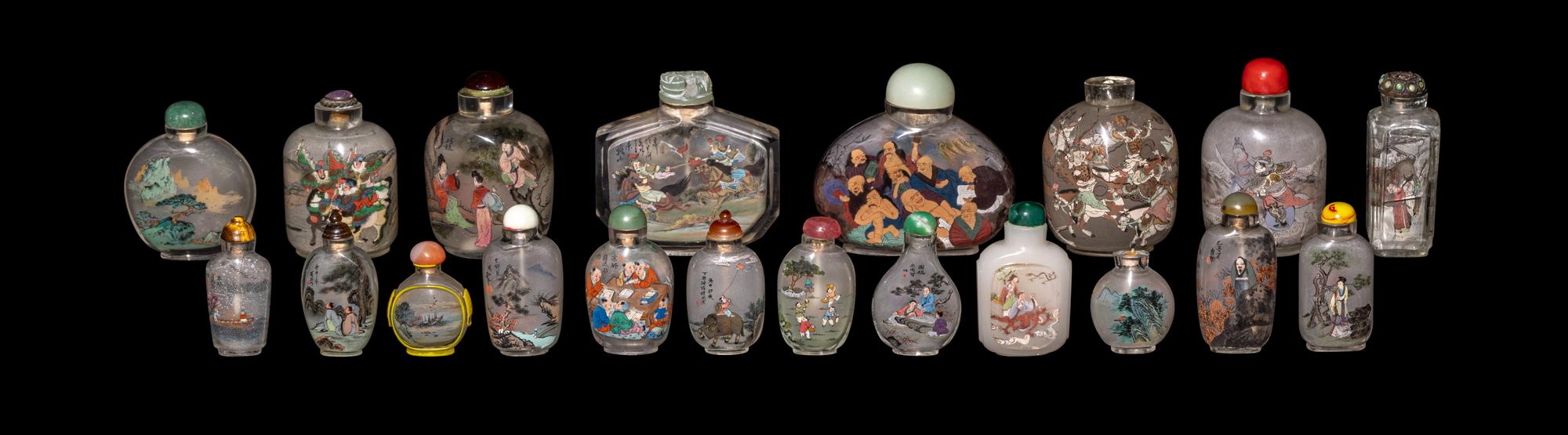 37 Chinese Inside Painted Glass Snuff Bottles