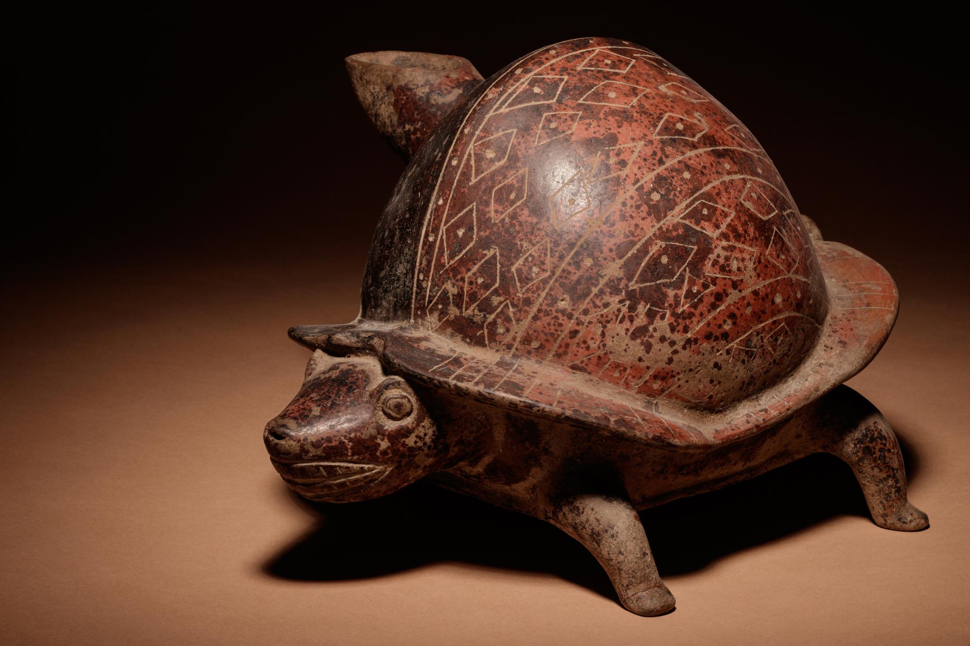 A Colima Terracotta Turtle Vessel