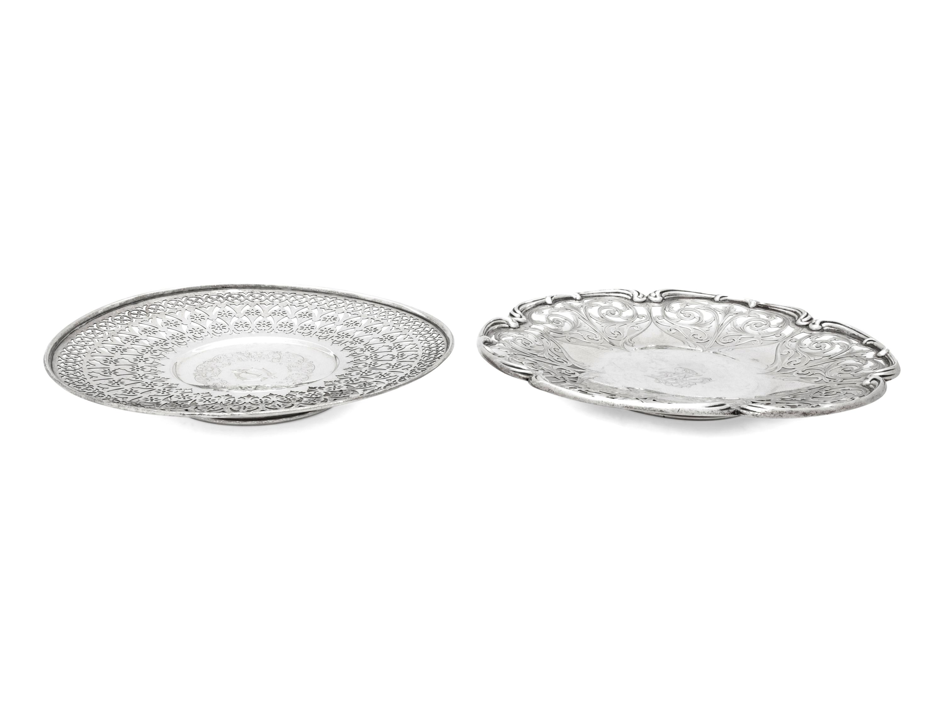 A Group of American Silver Cake Dishes