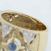 An 18K, yellow gold and gemstone ring, ANF