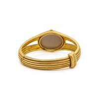 SLANE & SLANE, YELLOW GOLD AND SUNSTONE BANGLE BRACELET