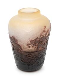 A Galle Purple Cameo Glass Bud Vase