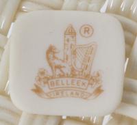 Three Belleek Baskets Width of widest 8 1/4 inches.