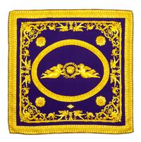 A Gianni Versace Purple Silk Atelier Print Scarf, 26" x 26".