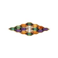 GRIMA, MULTIGEM HONEYCOMB PATTERN BROOCH