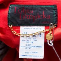 A Lolita Lempicka Red Jacket and Skirt Set, Size 8.
