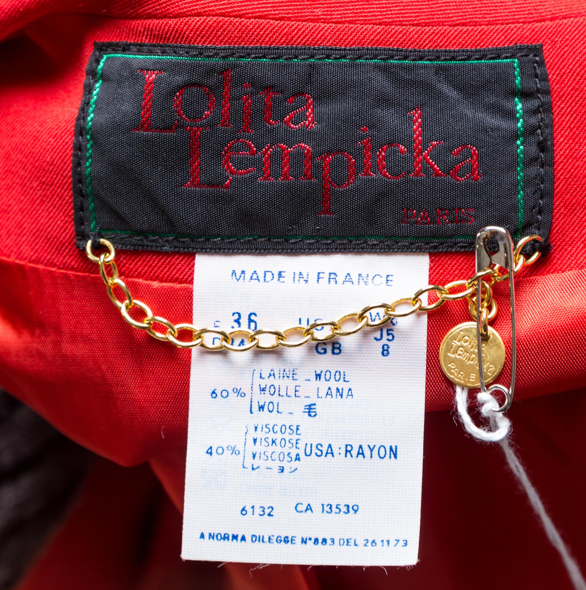A Lolita Lempicka Red Jacket and Skirt Set, Size 8.