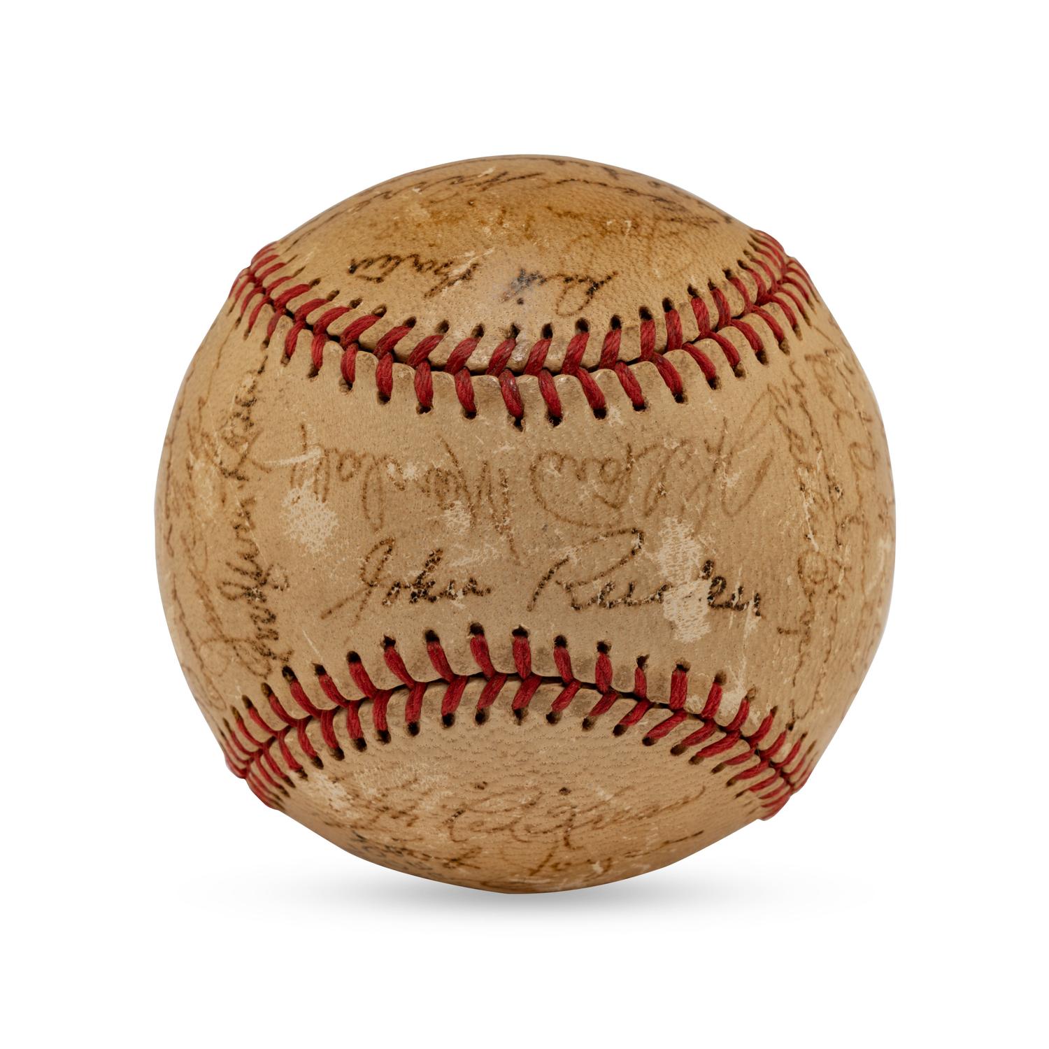 A 1946 New York Giants Team Signed Autograph Baseball Featuring Mel Ott and Johnny Mize