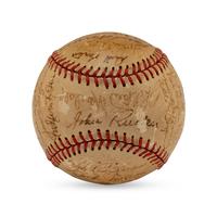 A 1946 New York Giants Team Signed Autograph Baseball Featuring Mel Ott and Johnny Mize