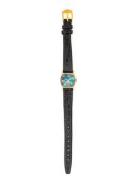 LONGINES, 14K YELLOW GOLD AND OPAL WATCH