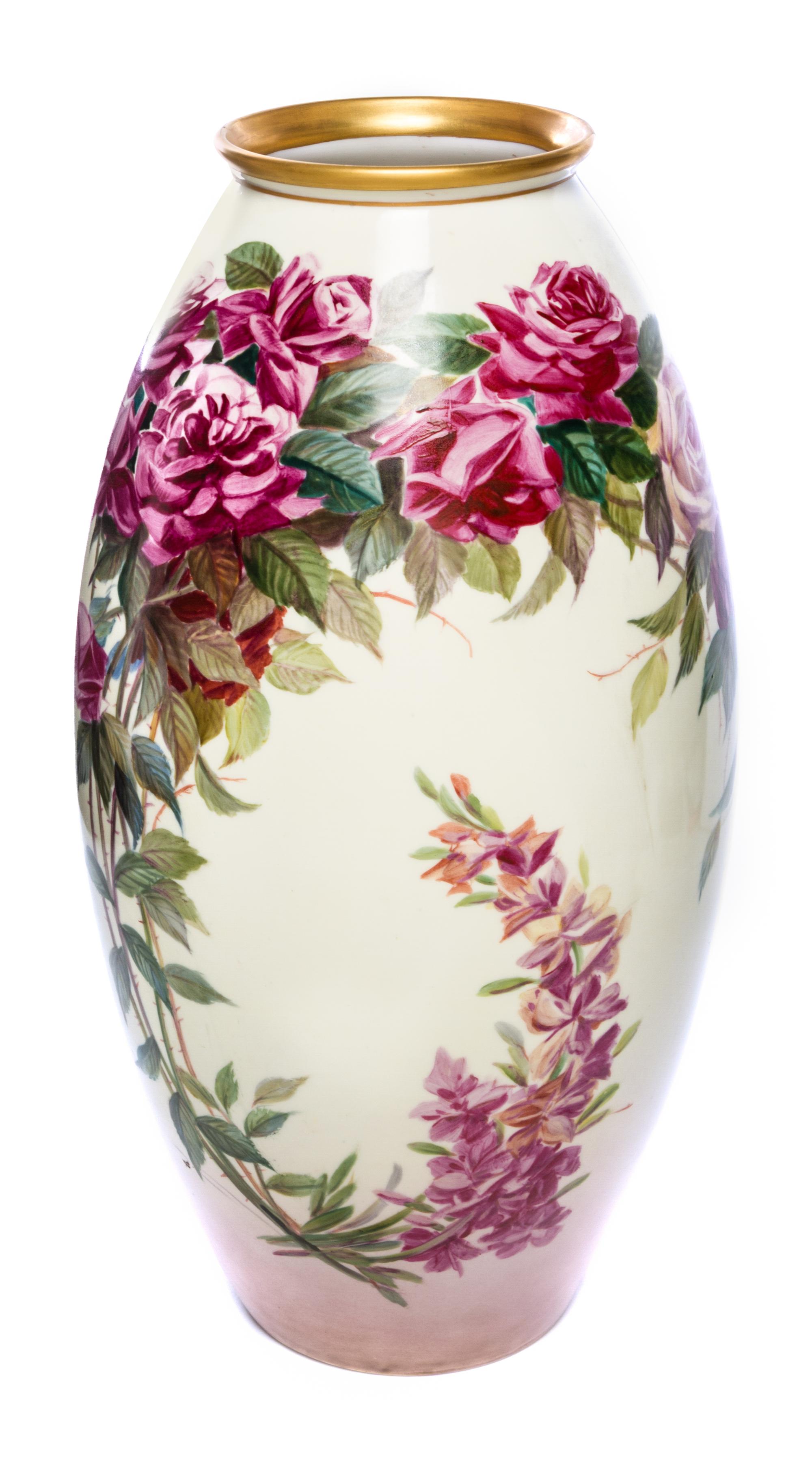 A Belleek Willets Porcelain Vase Height 18 1/2 inches. — HANS NOSEK, EARLY 20TH CENTURY