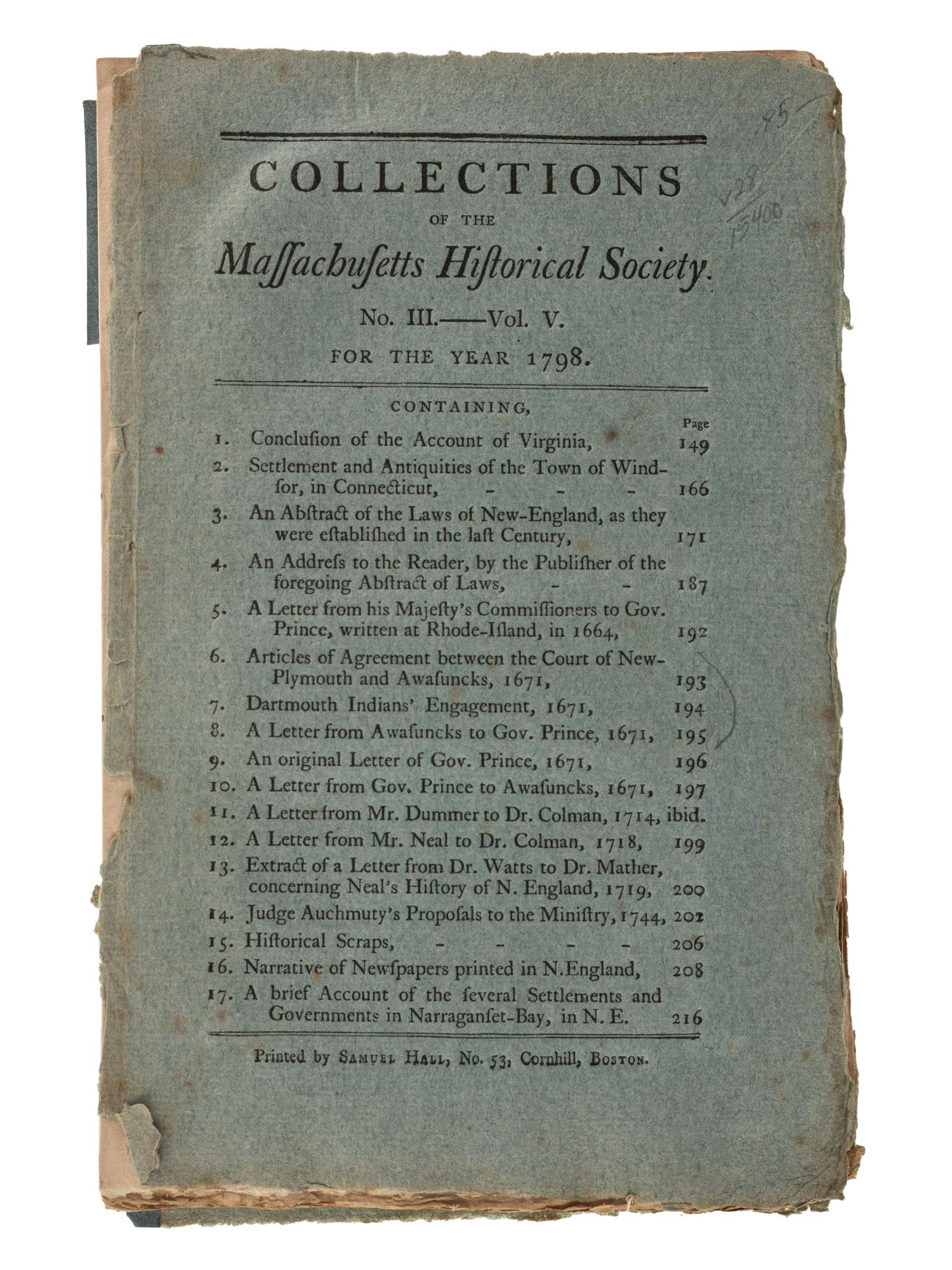 [NATIVE AMERICANS]. A group of 6 items related to Congress and the various states involvement with Native American affairs.