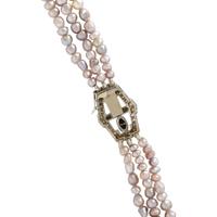 TRIPLE STRAND NATURAL PEARL NECKLACE