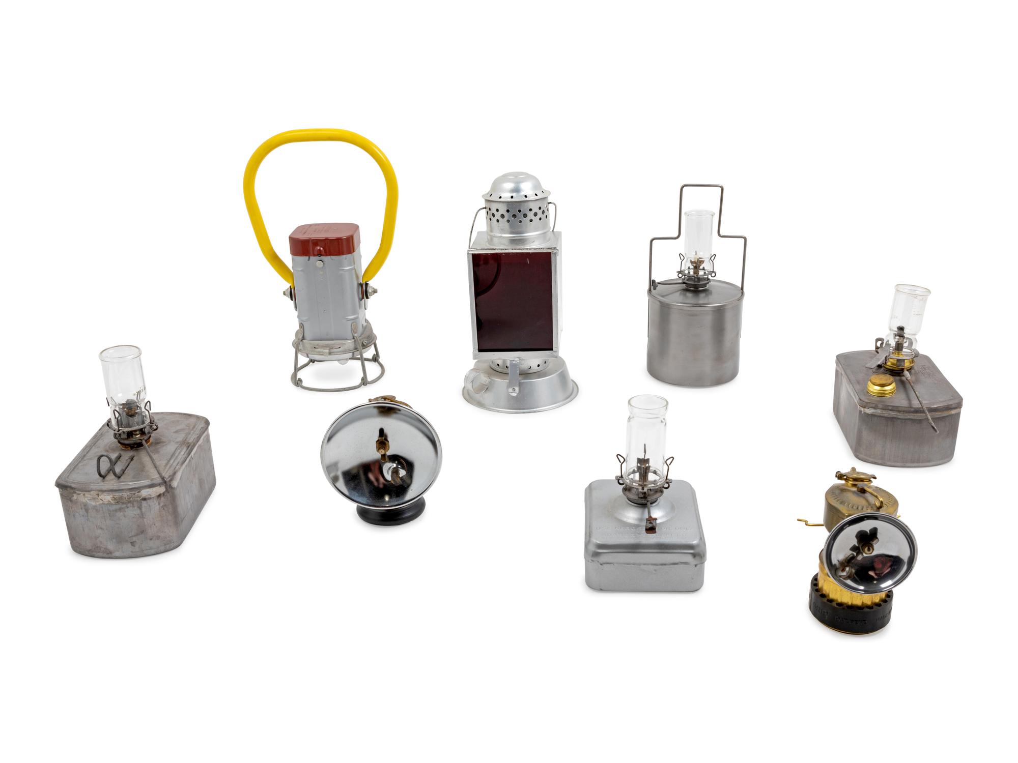 A Group of Eight Railroad Inspector Lanterns