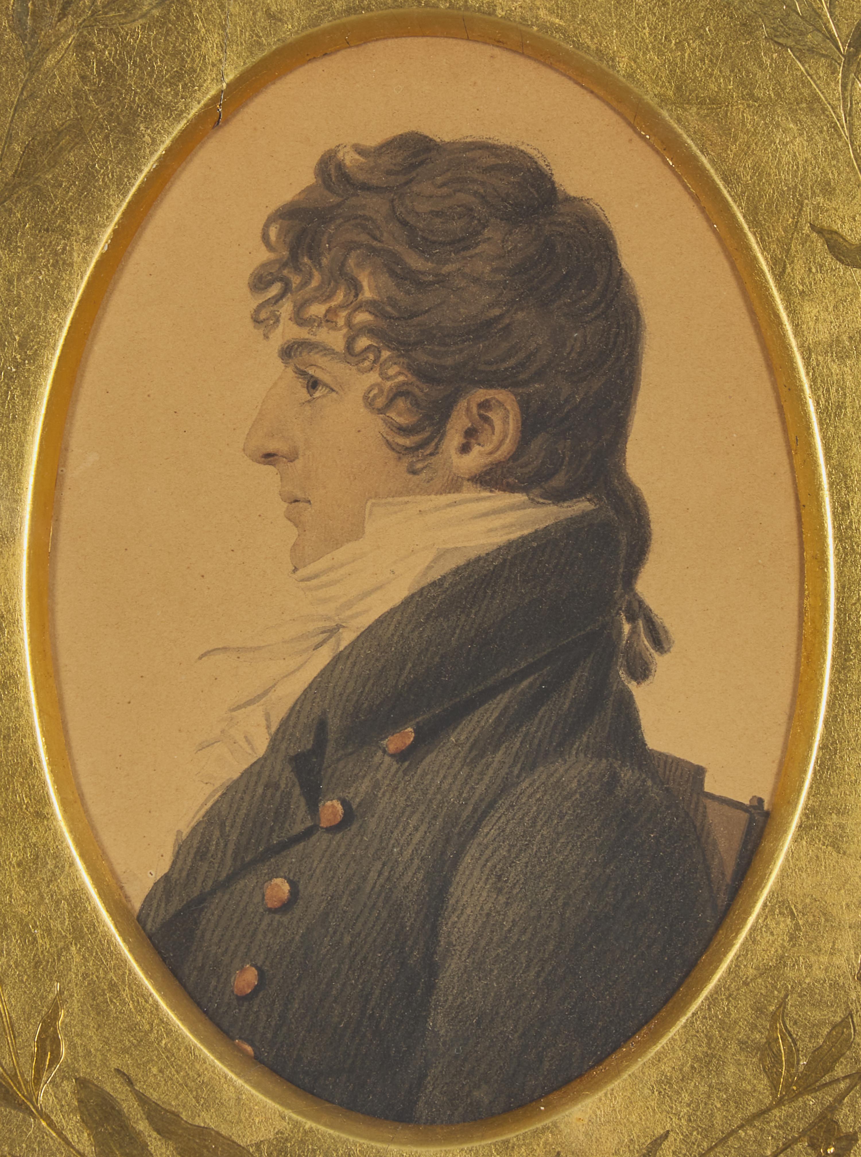 Attributed to Thomas Birch (English born American 1779-1851) — Silhouette Portrait of John Clemm (1780-1814)