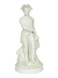A White-Glazed Porcelain Figural Bottle