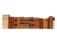 [FINE BINDINGS]. A group of 32 volumes in fine full or half leather bindings, including works relating to French or Italian literature and history.
