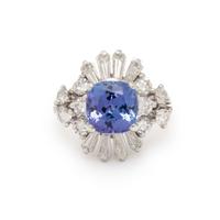 TANZANITE AND DIAMOND RING