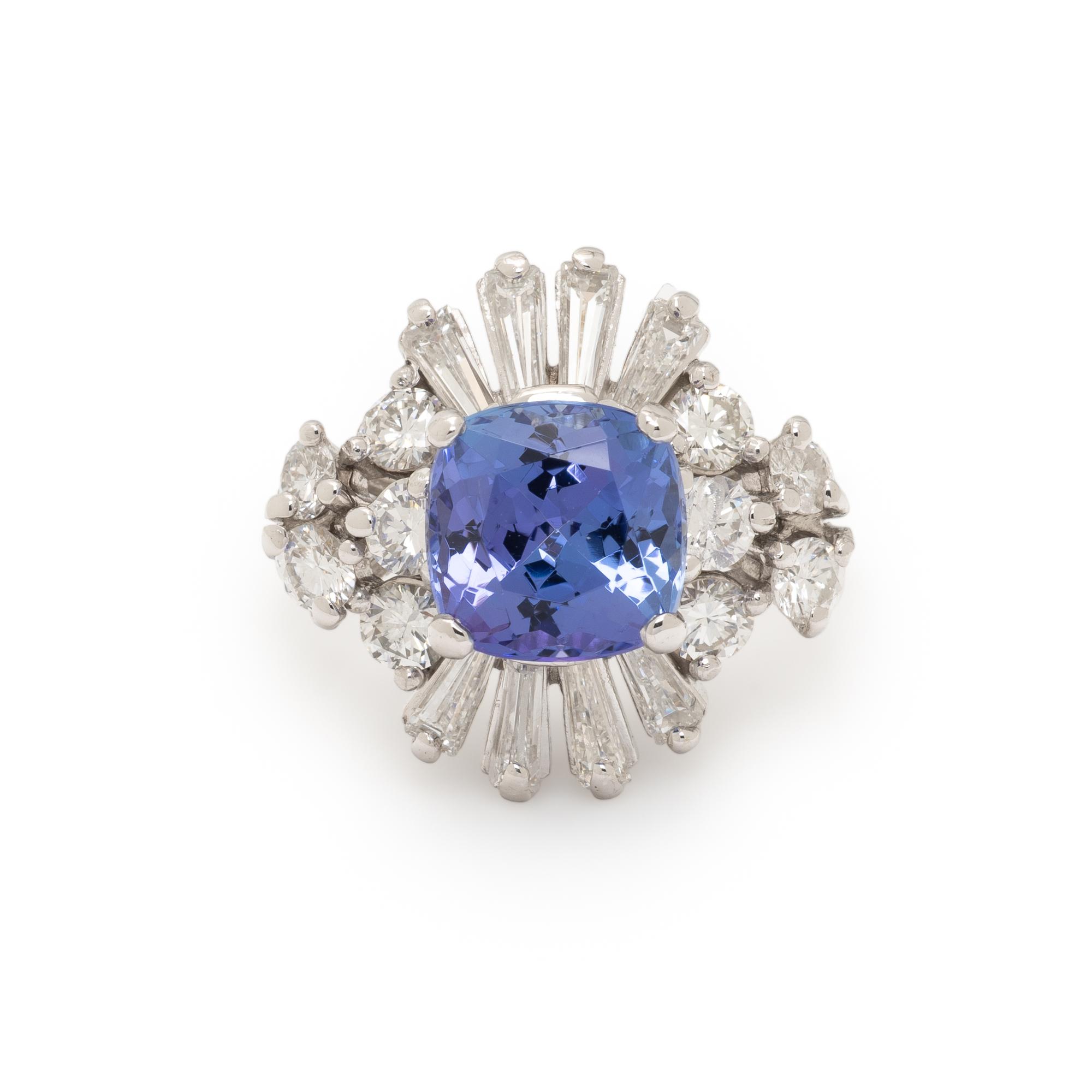 TANZANITE AND DIAMOND RING