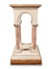 An Italian Scagliola Pedestal with Columnar Supports