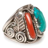 An Assortment of Navajo Silver and Turquoise Rings