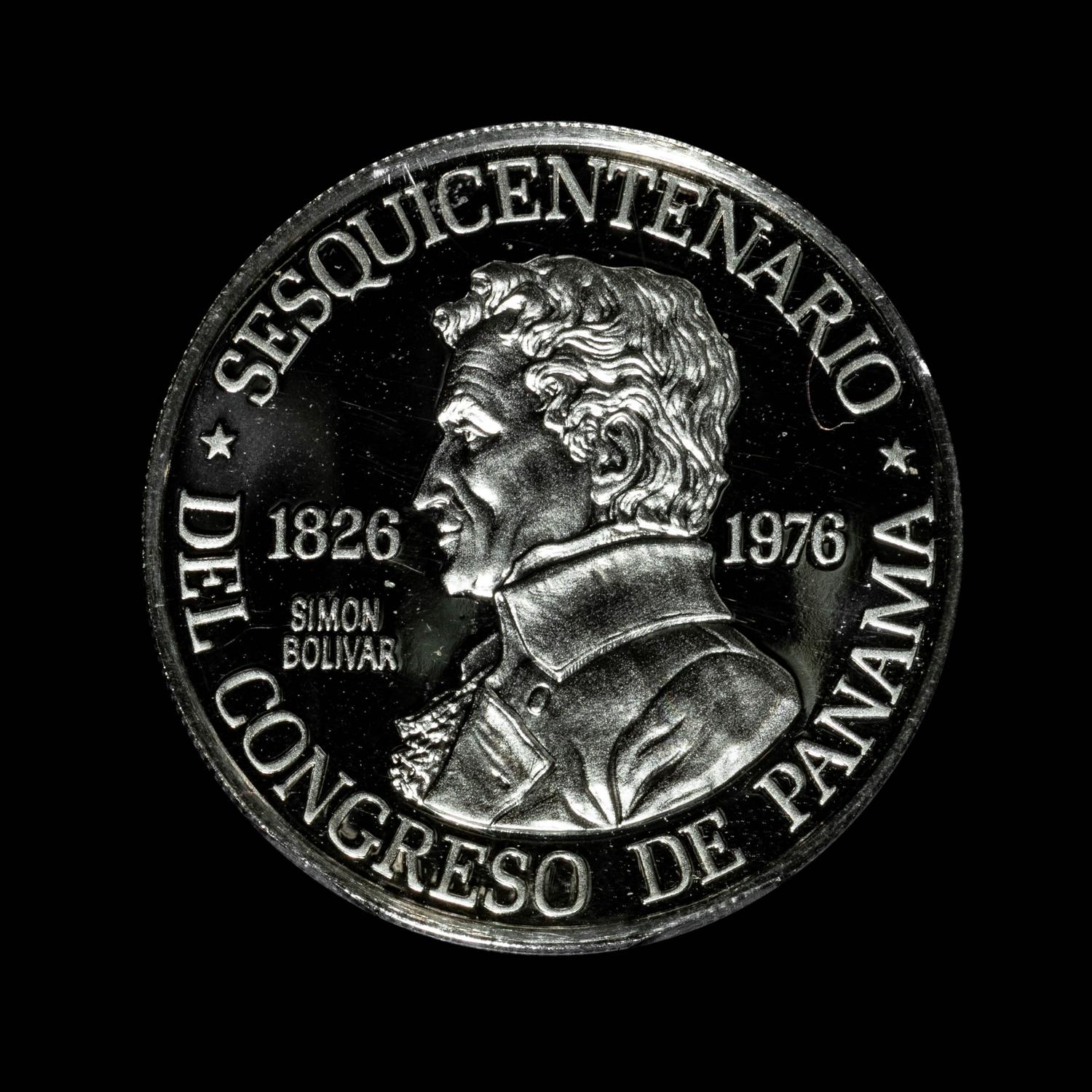 A 1976 Republic of Panama Issued Franklin Mint Struck B150 Platinum Proof