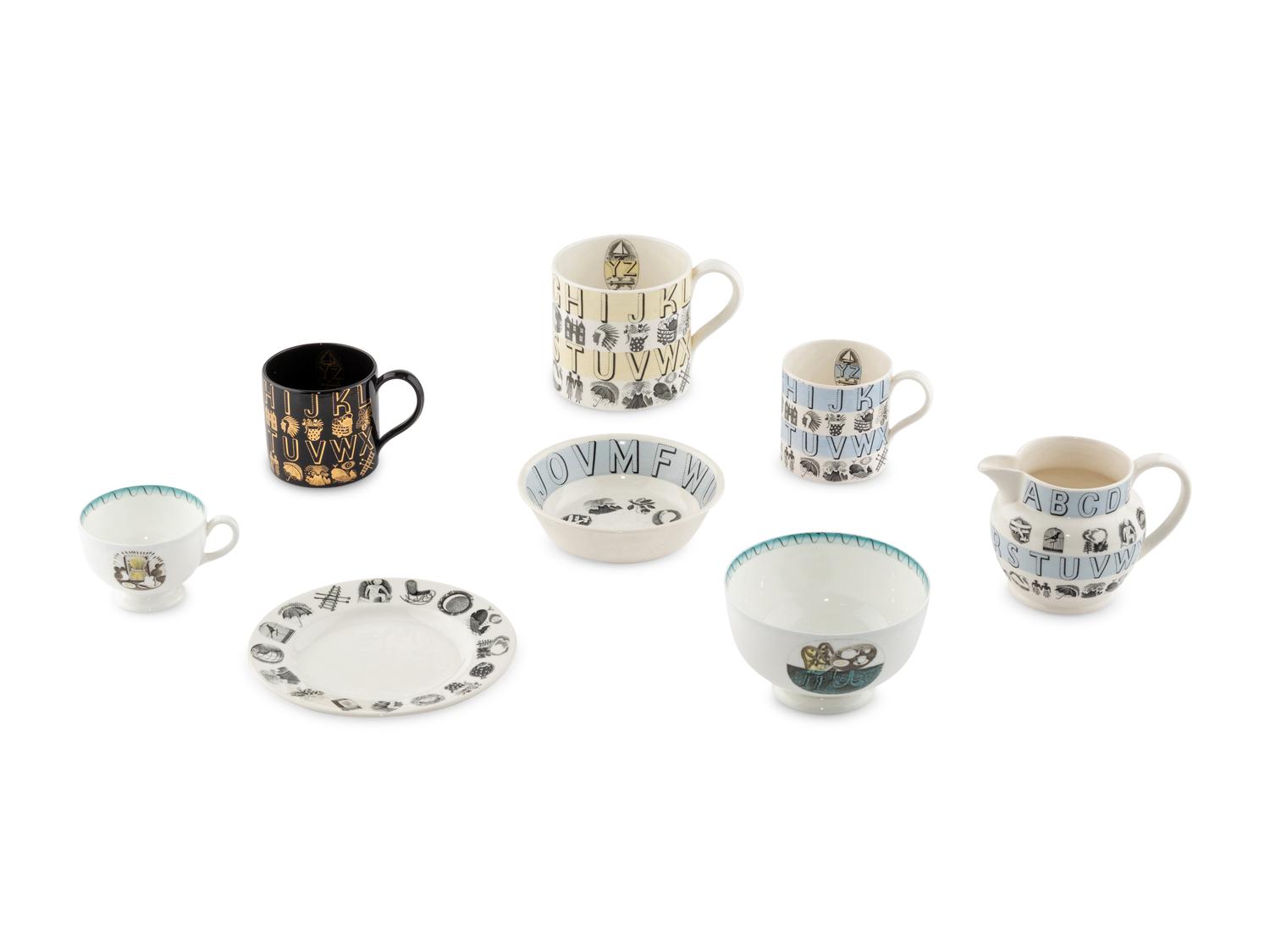 A Group of Eric Ravilious for Wedgwood 'Alphabet' Articles