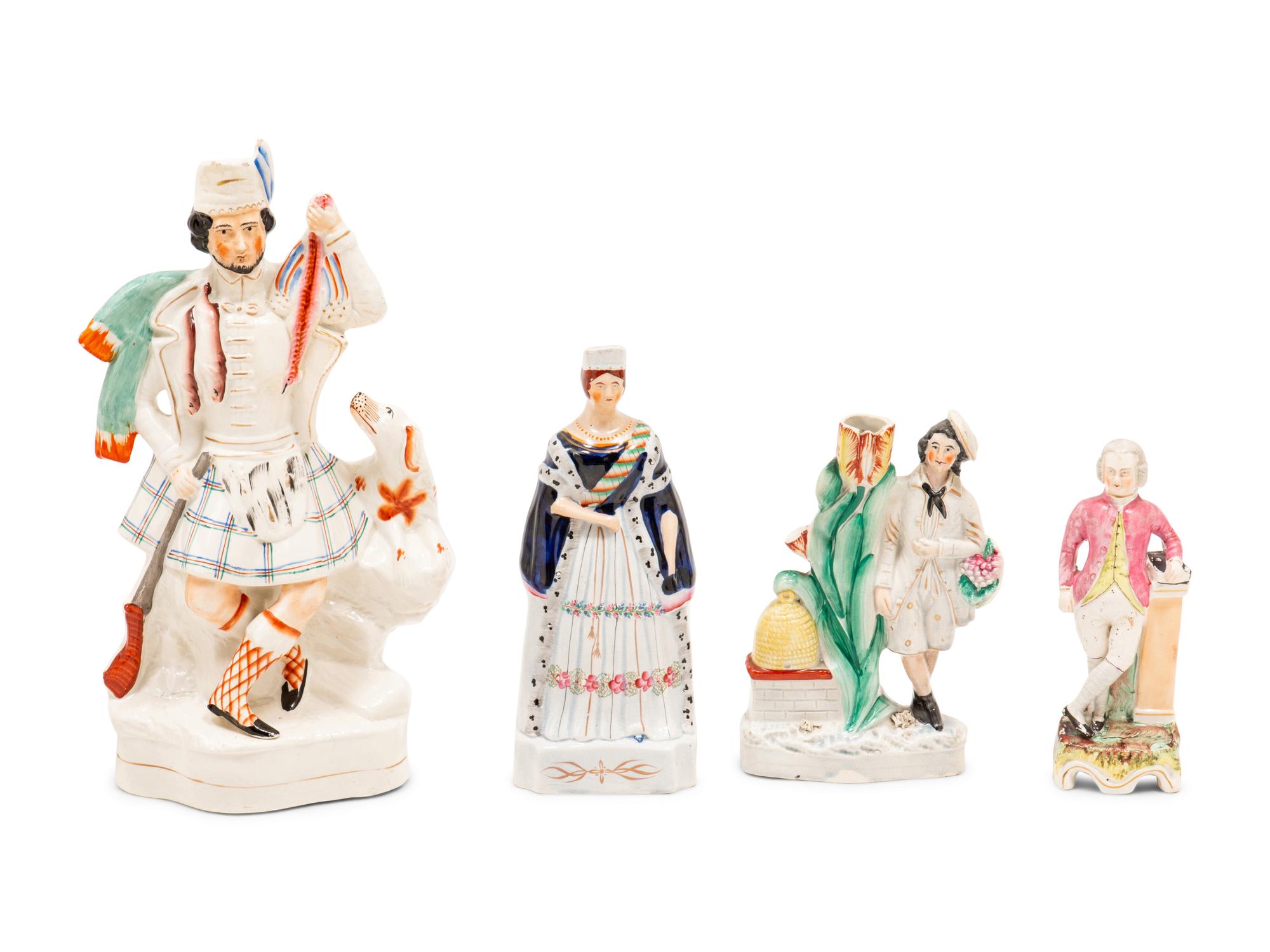 A Group of Eight Staffordshire Figures