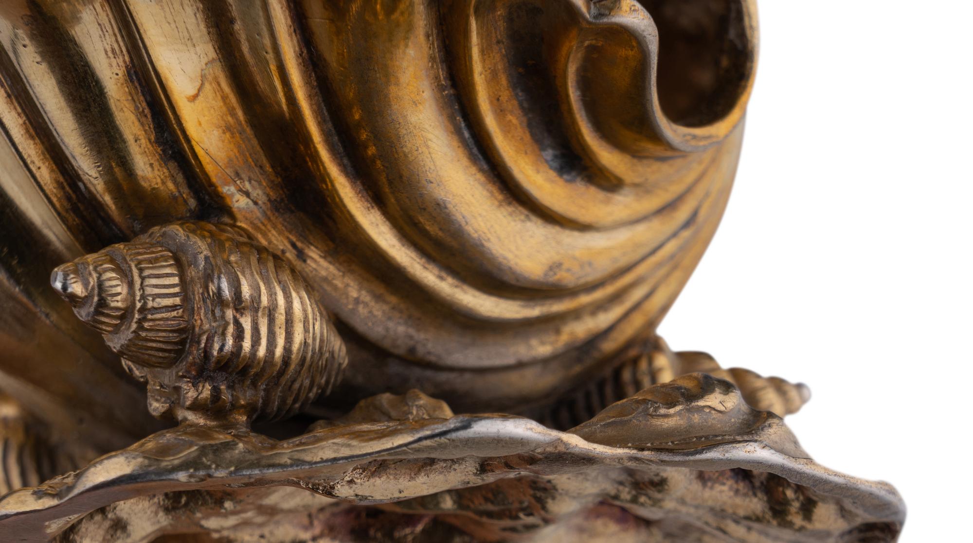 A Pair of George IV Silver-Gilt Shell Form Master Salts