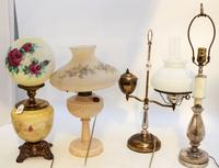 Four Victorian Style Table Lamps Height of tallest overall 18 1/2 inches. — 19TH AND 20TH CENTURY