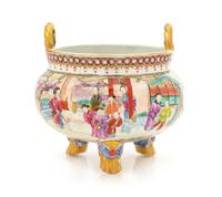A Rare Chinese Export Famille Rose Porcelain Tripod Censer Height 5 inches. — QIANLONG PERIOD (1735-1796)