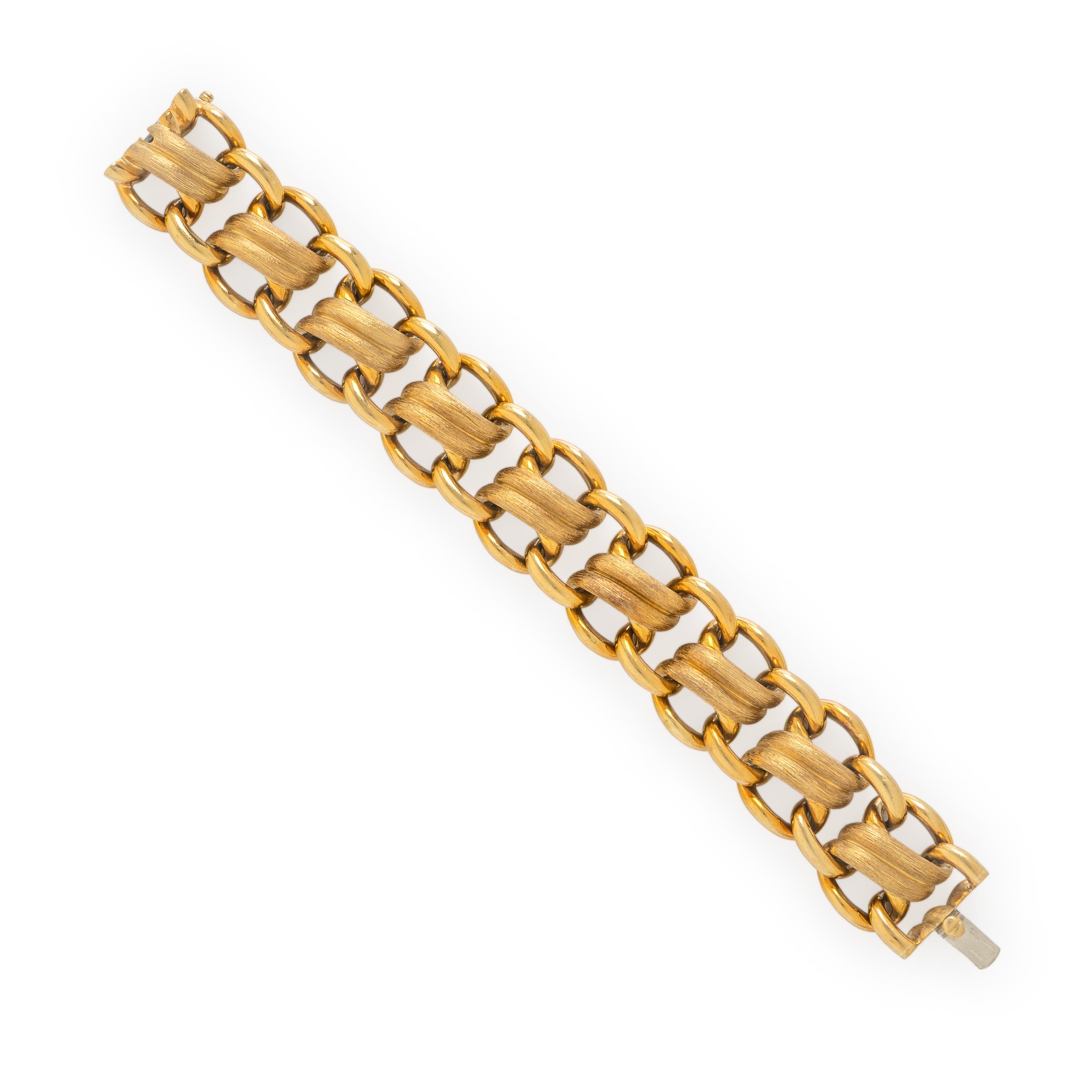 Henry Dunay, Yellow Gold Fancy Link Bracelet
