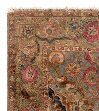An Indian Silk and Metallic Thread Rug