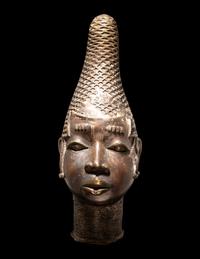 A Benin Style Bronze Female Bust