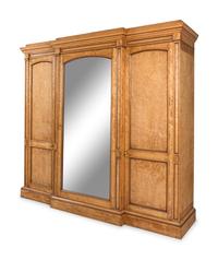 A Large English Bird's Eye Maple Wardrobe