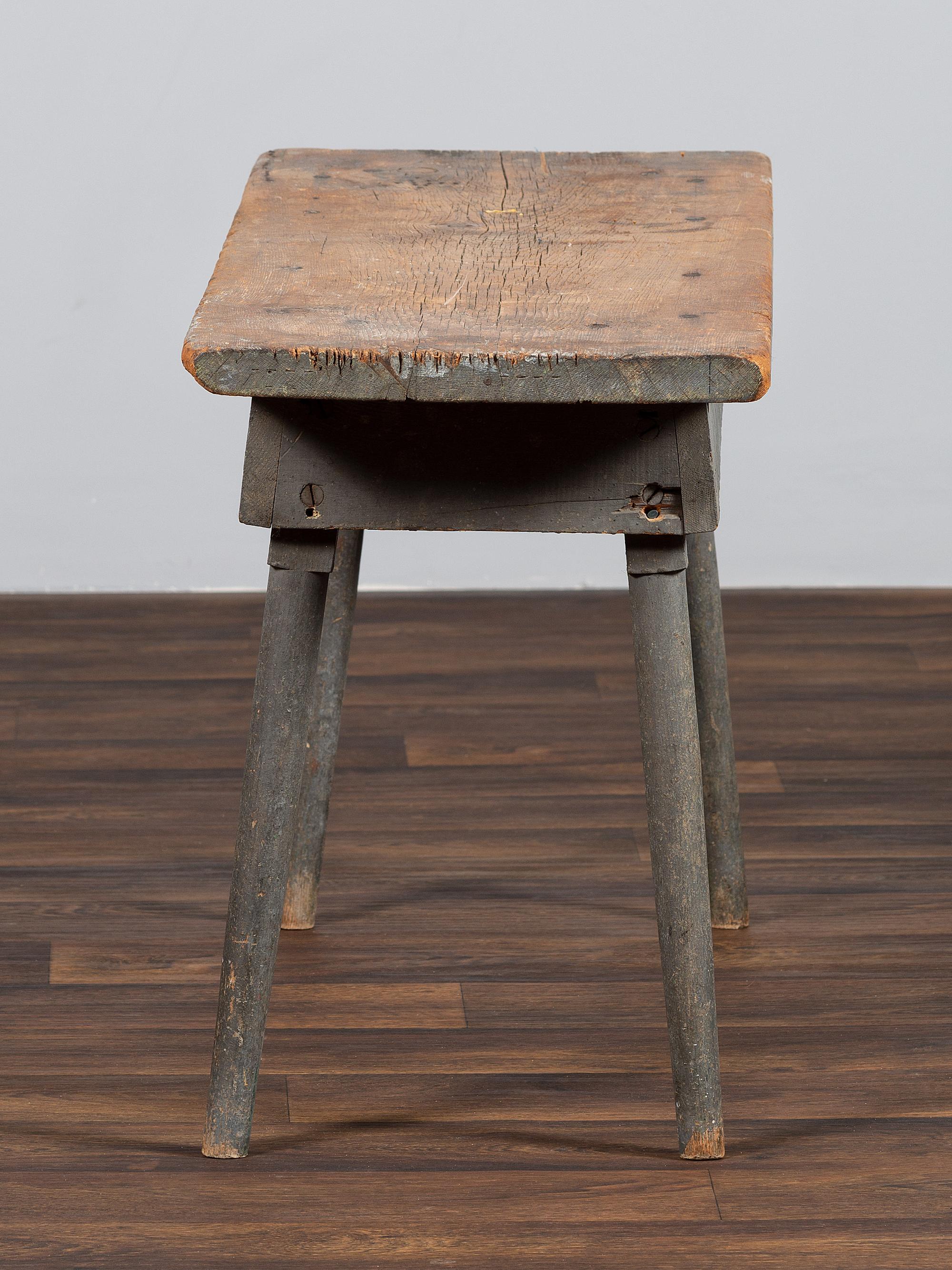 A Shaker Blue Painted Pine Work Bench