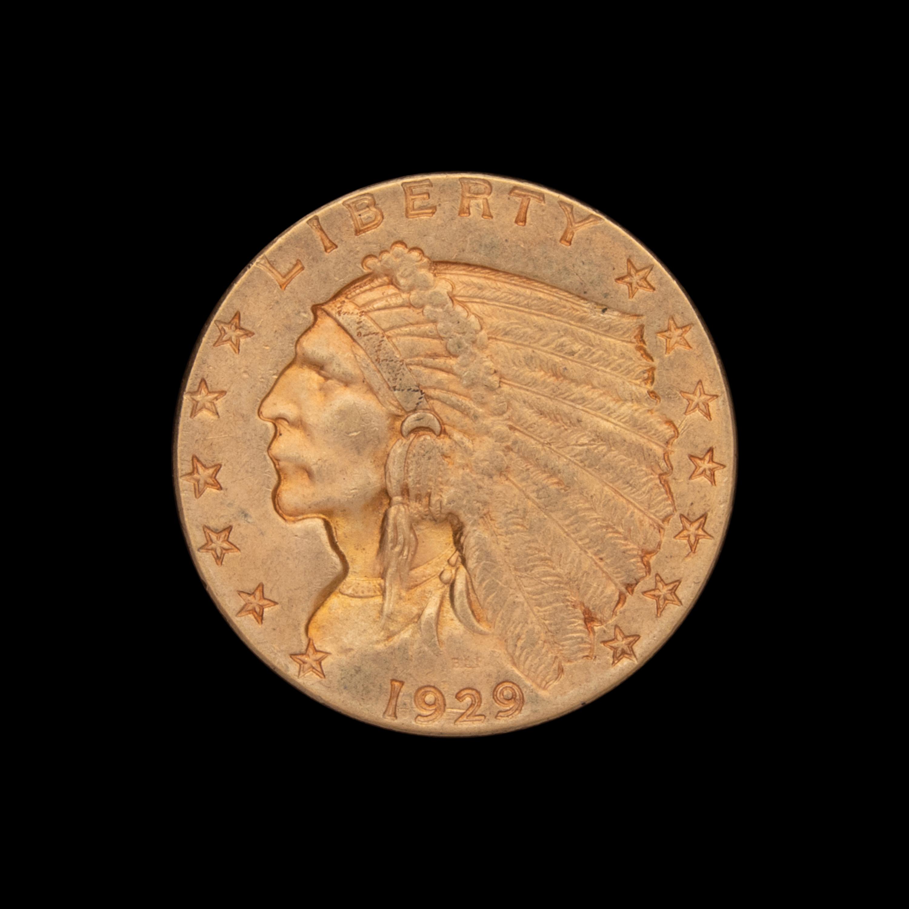 A 1929 Indian Head $2.50 Gold Coin