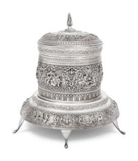 A Southeast Asian Silver Covered Jar on Stand