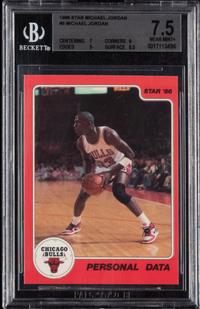 A 1986 Michael Jordan Star Set Personal Data Card No. 9 (BGS 7.5)