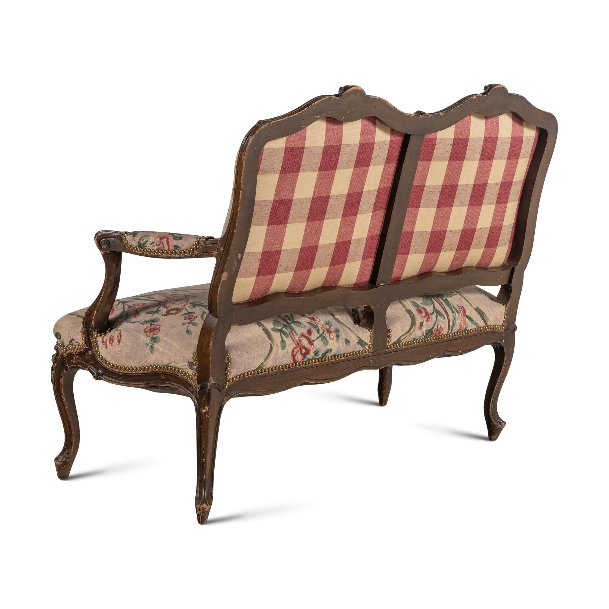A Louis XV Style Walnut Settee