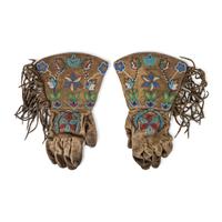 Northern Plains Beaded Hide Gauntlets