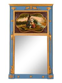 A French Painted Trumeau Mirror