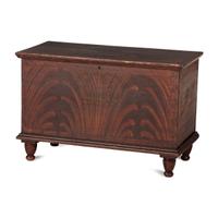 An Wooster, Ohio Grain-Painted and Stencil Decorated Poplar Blanket Chest