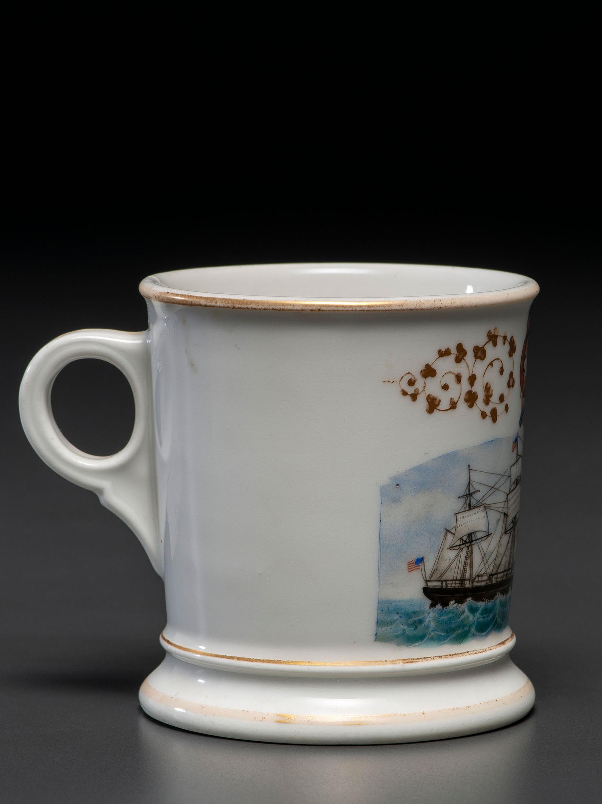A Ship Captain's Porcelain Occupational Shaving Mug