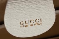 Gucci White Leather Handbag with Bamboo Handle