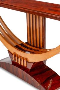 A Pair of Art Deco Style Rosewood and Birch Console Tables